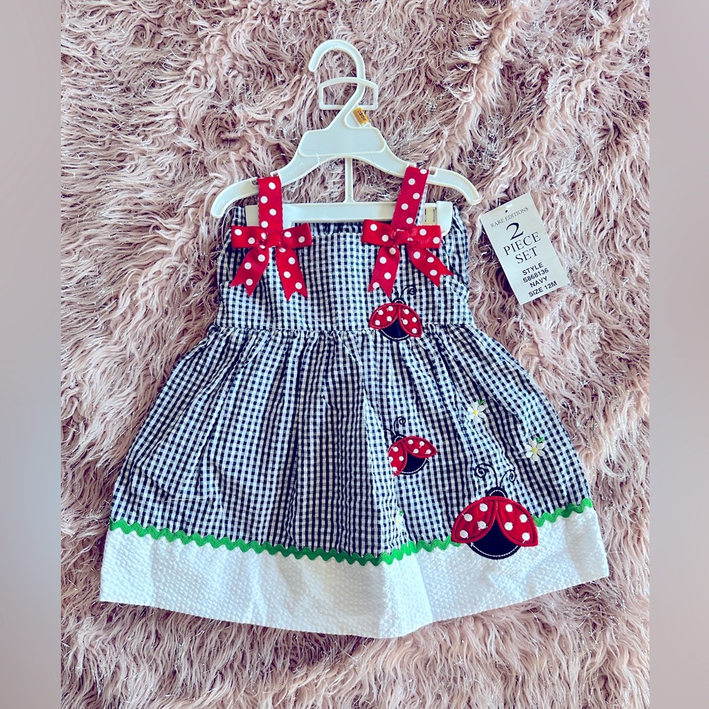 Rare Editions Ladybug Dress with Diaper Cover